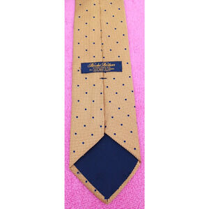 Brooks Brothers Gold/Blue Jaquard Tie 100% Silk Men's Necktie 57" Professional